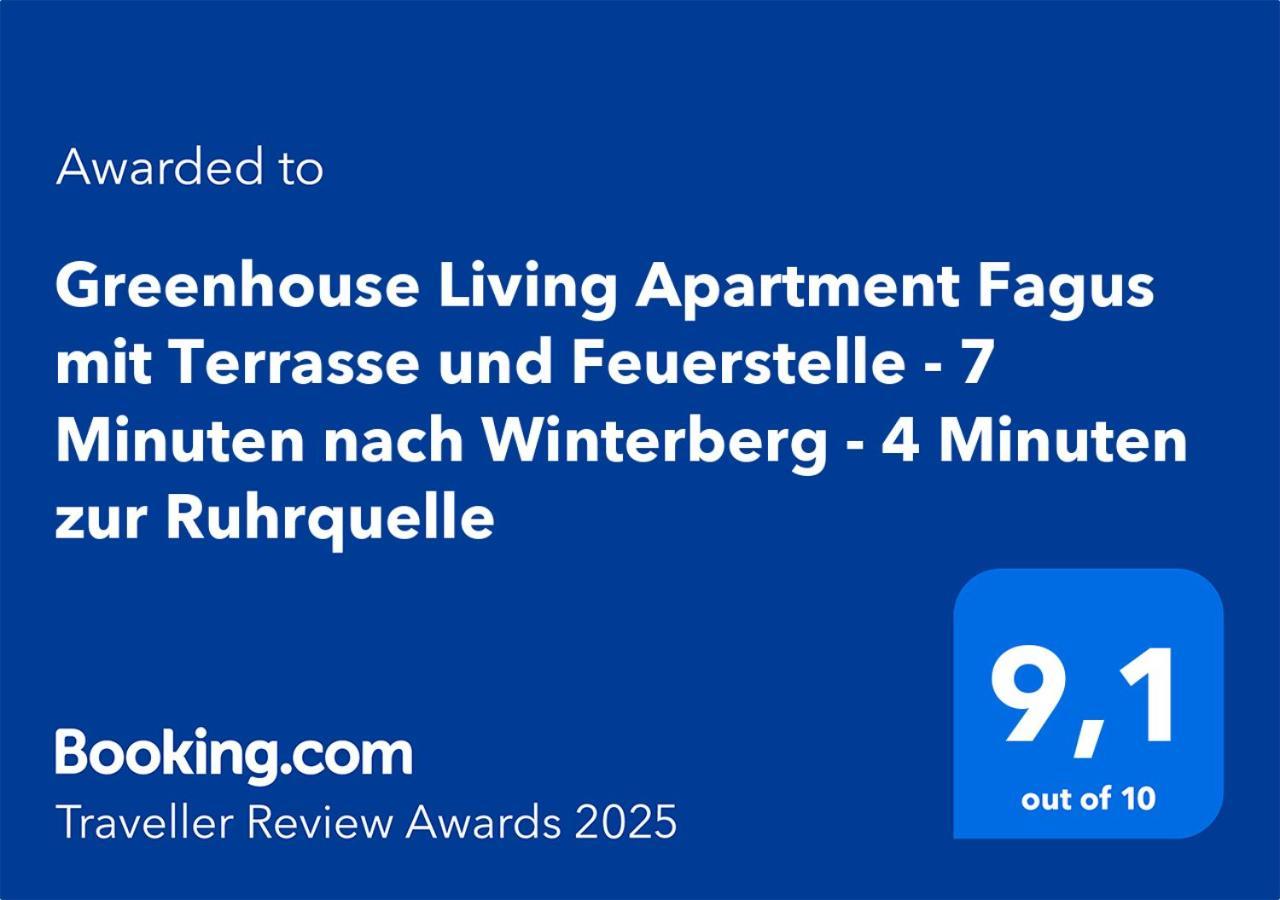 Greenhouse Living Apartment Fagus Mit Terrasse Und Feuerstelle - 6 Minuten Nach Winterberg - 4 Minuten Zur Ruhrquelle - Wandern - Mountainbike Fahren - Reisen Mit Hund & Natur Geniessen Medebach Exteriör bild